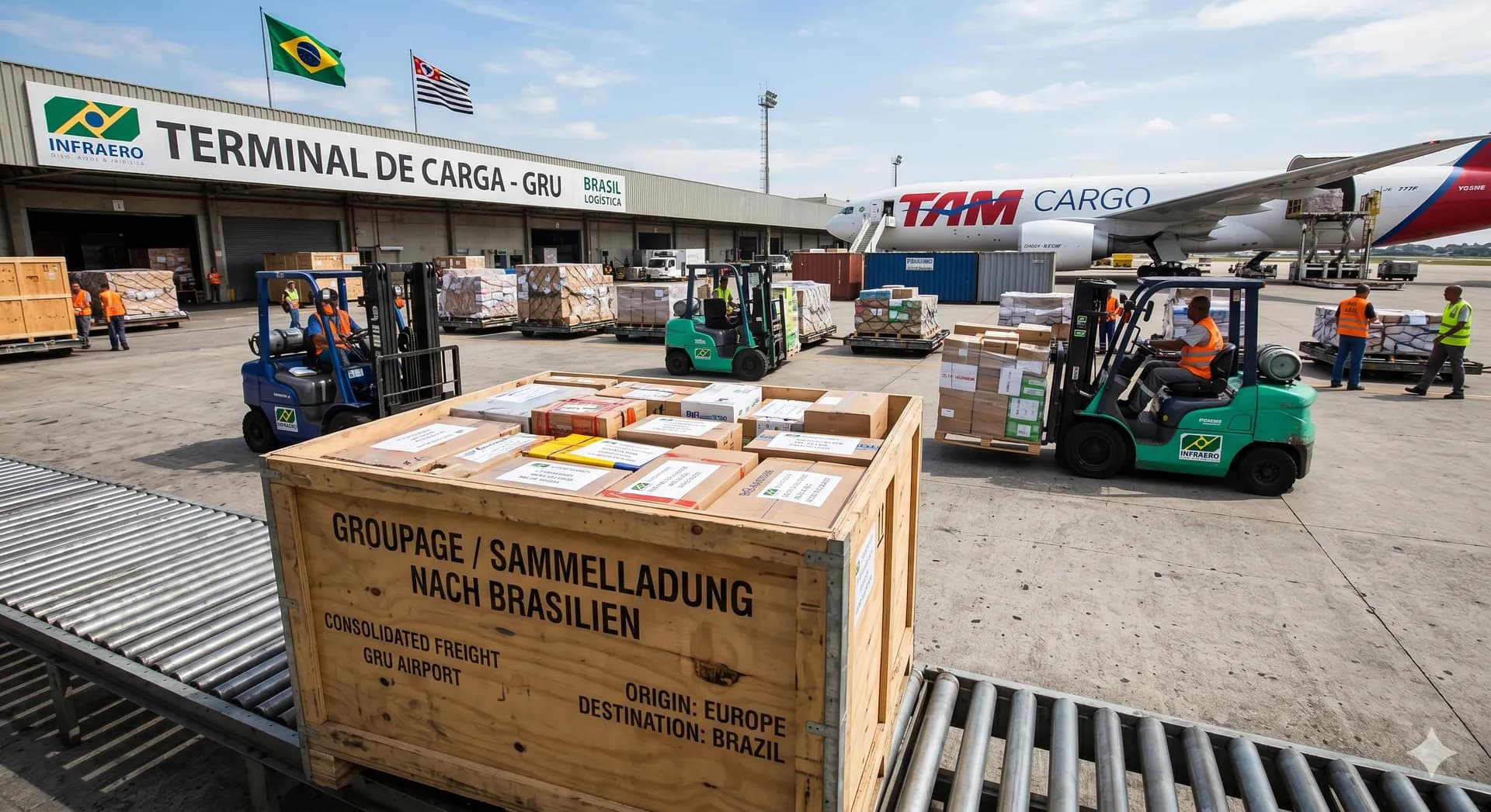 Groupage-Sendung nach Brasilien